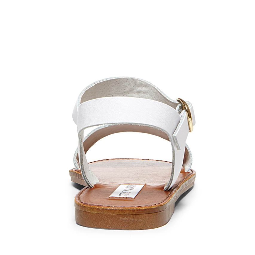 Sandalias Planas Steve Madden Donddi Cuero Mujer Blancas | ES BH481E